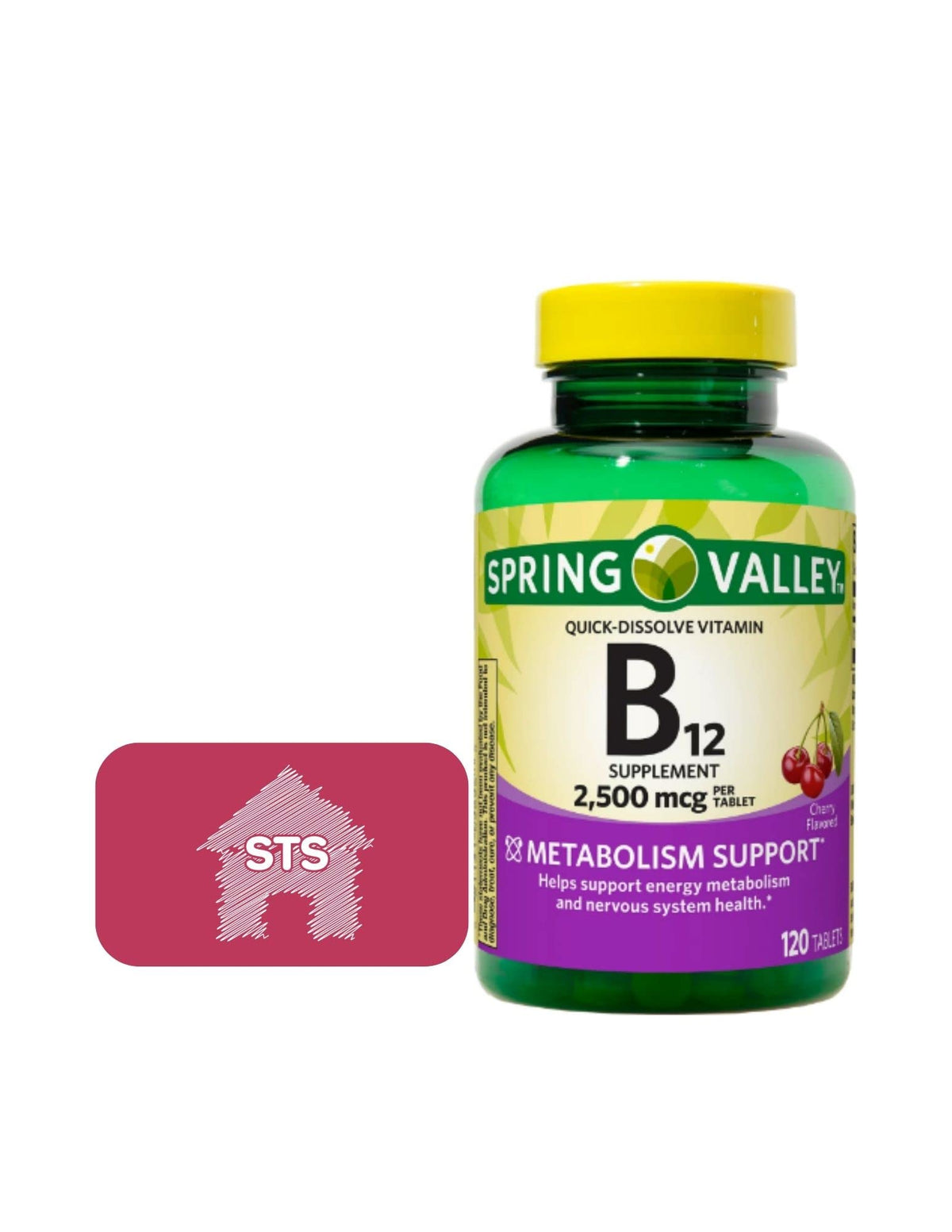 STS Home Spring Valley B12 bottle front for daily energy support