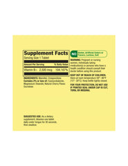 B12 bottle label shows 2,500 mcg per tablet