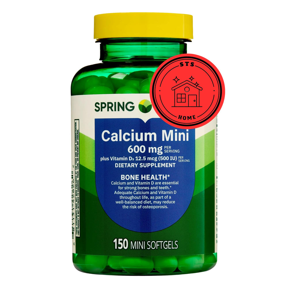 STS Home Spring Valley Calcium Plus Vitamin D3 mini softgels bottle front for bone support