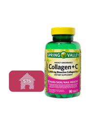 STS Home Spring Valley collagen bottle shows 2,500 mg bioactive formula for skin support.