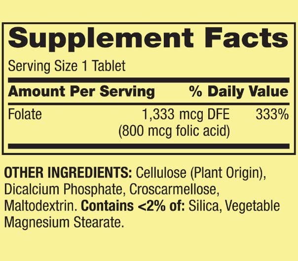 STS Home Spring Valley Folate label highlights gluten-free and dairy-free formulation for sensitive diets.