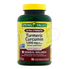 STS Home Spring Valley turmeric bottle back shows ingredients and quality details.