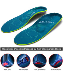 STSVZORR foam-base EVA insole delivers lasting cushioning for walking and running.