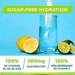 Glass with prepared Stur Lemon Lime drink after workout shows refreshing hydration.
