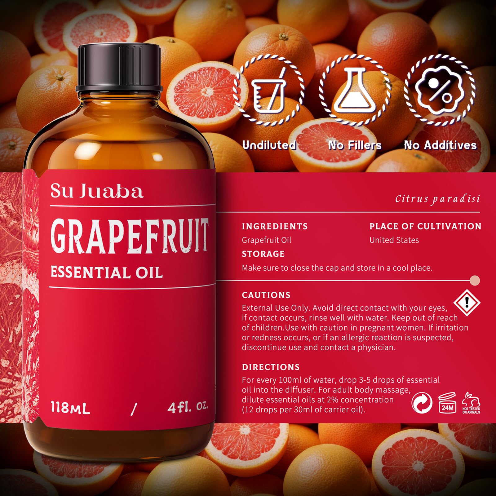 SU JUABA aroma toronja, ambienta espacios con notas cítricas revitalizantes.