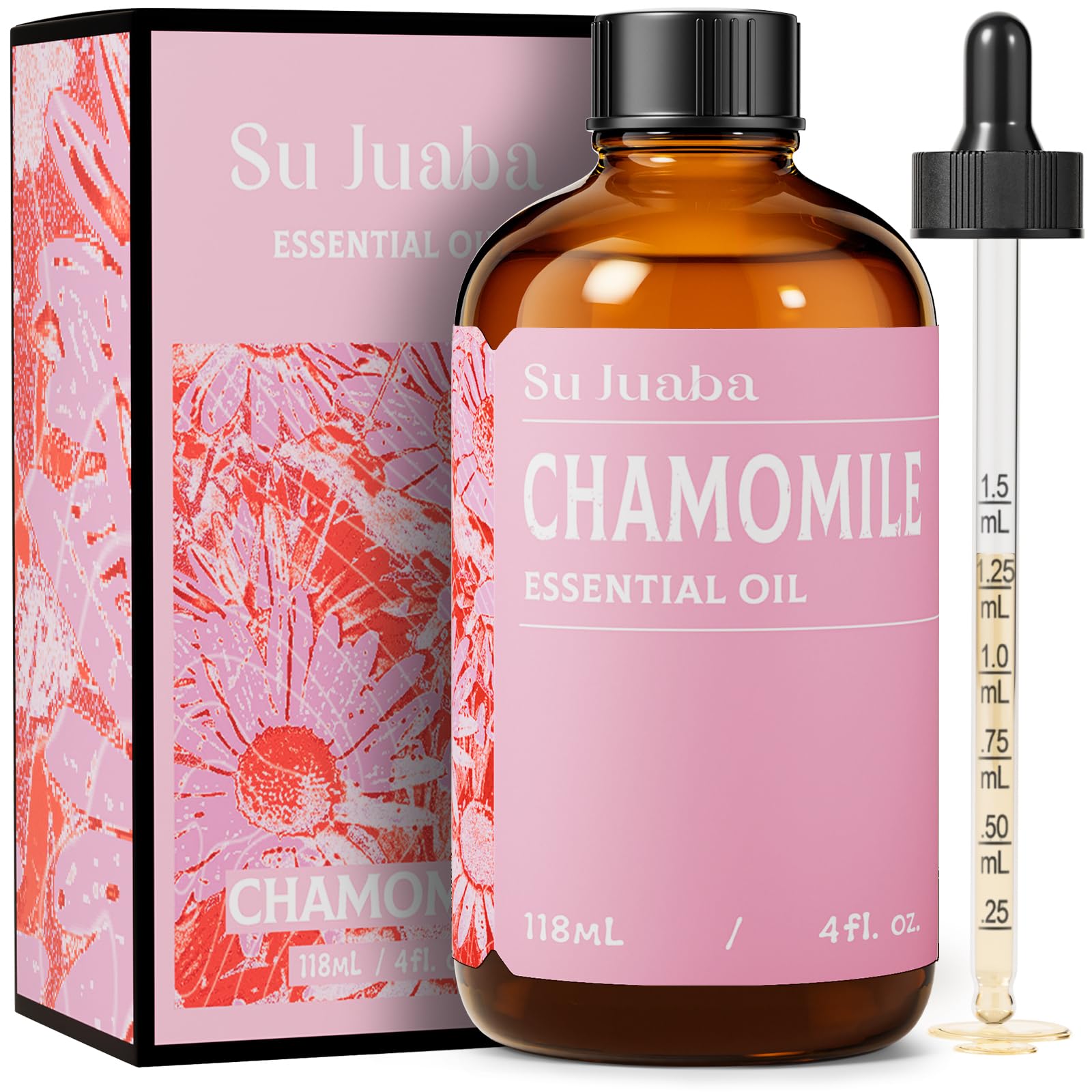 SU JUABA Chamomile Essential Oil amber bottle for pure aromatherapy and easy storage