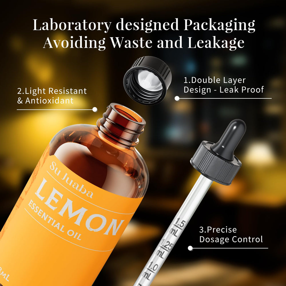 SU JUABA Lemon Essential Oil pure ingredient for DIY projects.