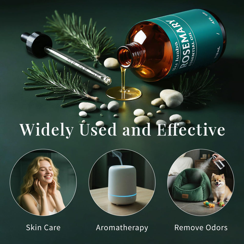 SU JUABA rosemary essential oil applied to the skin for gentle, nourishing care.