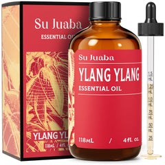 SU JUABA Ylang-Ylang: botella de vidrio ambar protege la fragancia y pureza.