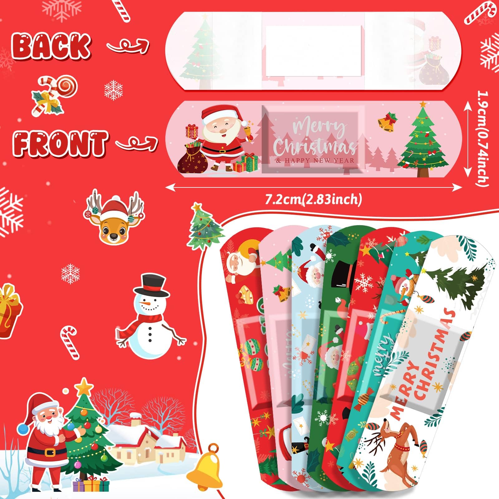 Sublaga Christmas bandages featuring reindeer pattern for everyday protection and fun