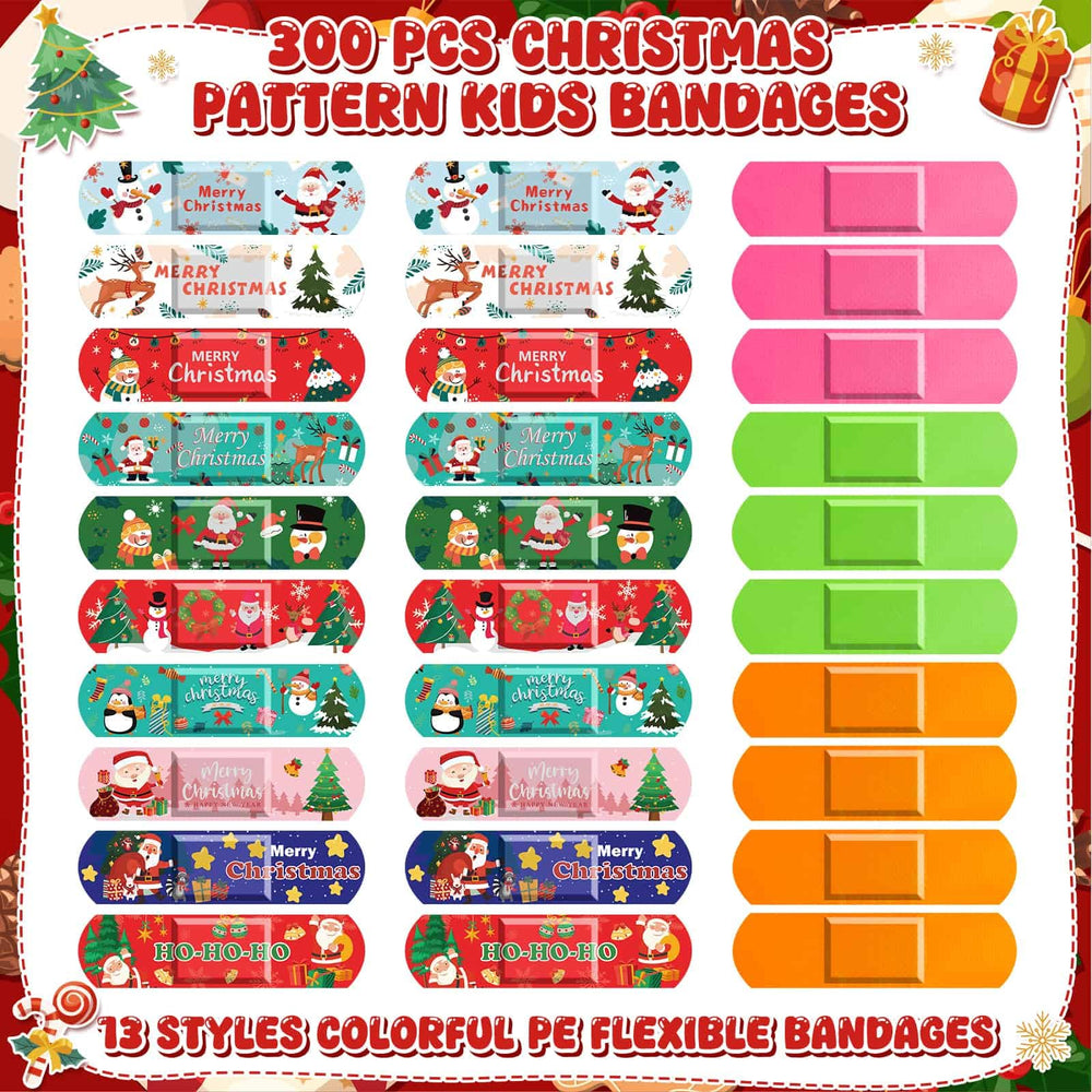 Sublaga Christmas bandages with tree pattern provide kid-friendly protection for outdoor adventures
