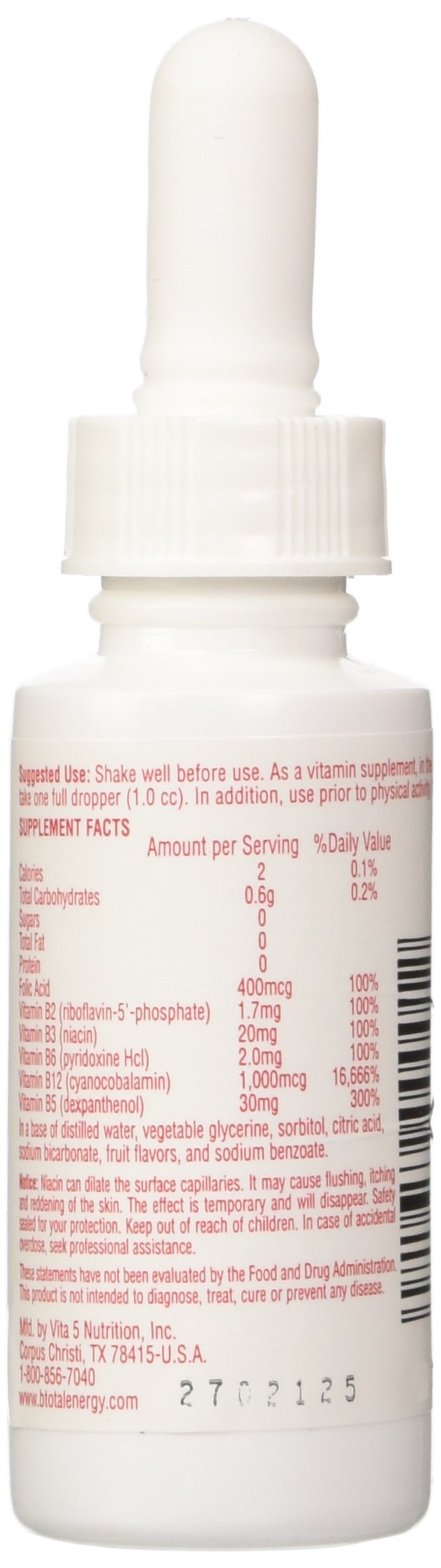 Sublingual Products B-Total bottle label highlighting easy, filler-free formula