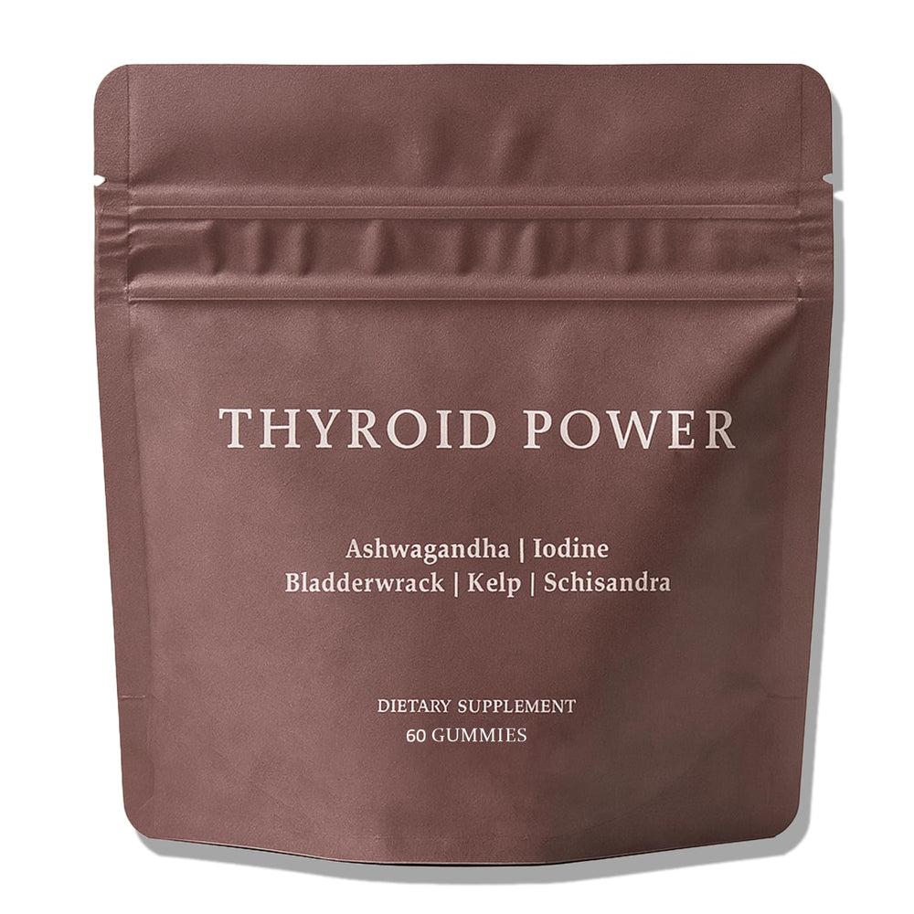 SUBMETIC Thyroid Power Gummies bottle shows colorful fruit chews for daily energy.