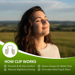 SUBRUN nose clip in desk use for improved breathing during work or study.