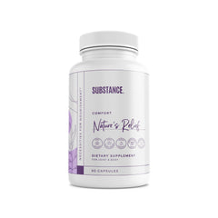 SUBSTANCE Nature’s Relief bottle pouring capsules for daily joint comfort.
