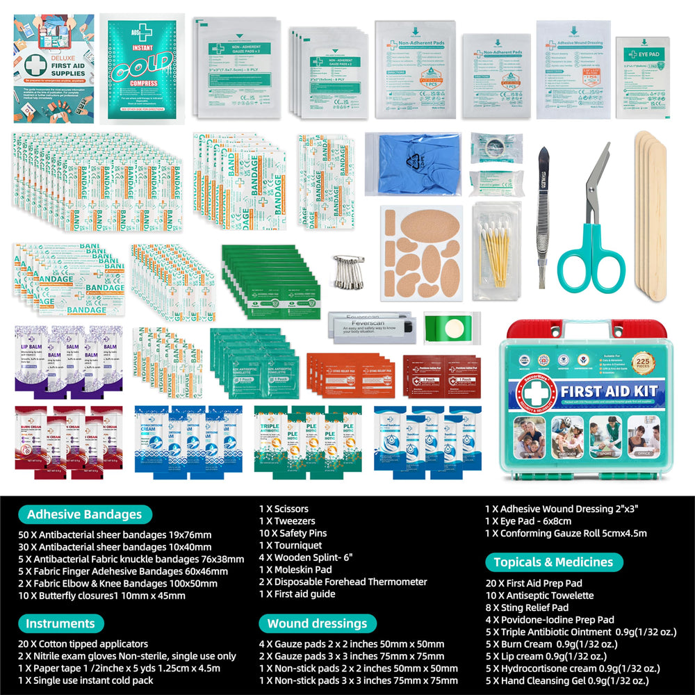 SuccorWare bandages gauze pads collection demonstrates readiness for minor injuries and everyday scrapes.