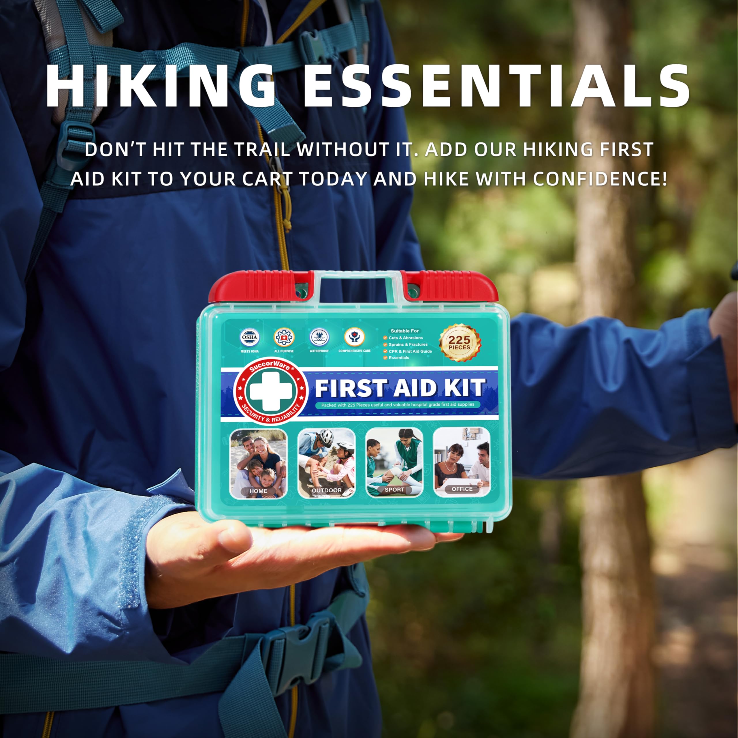 SuccorWare first-aid kit for camping use supports quick, calm responses away from home.