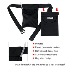 Close-up of bottle pocket and secure cover on Suconbe drain holder