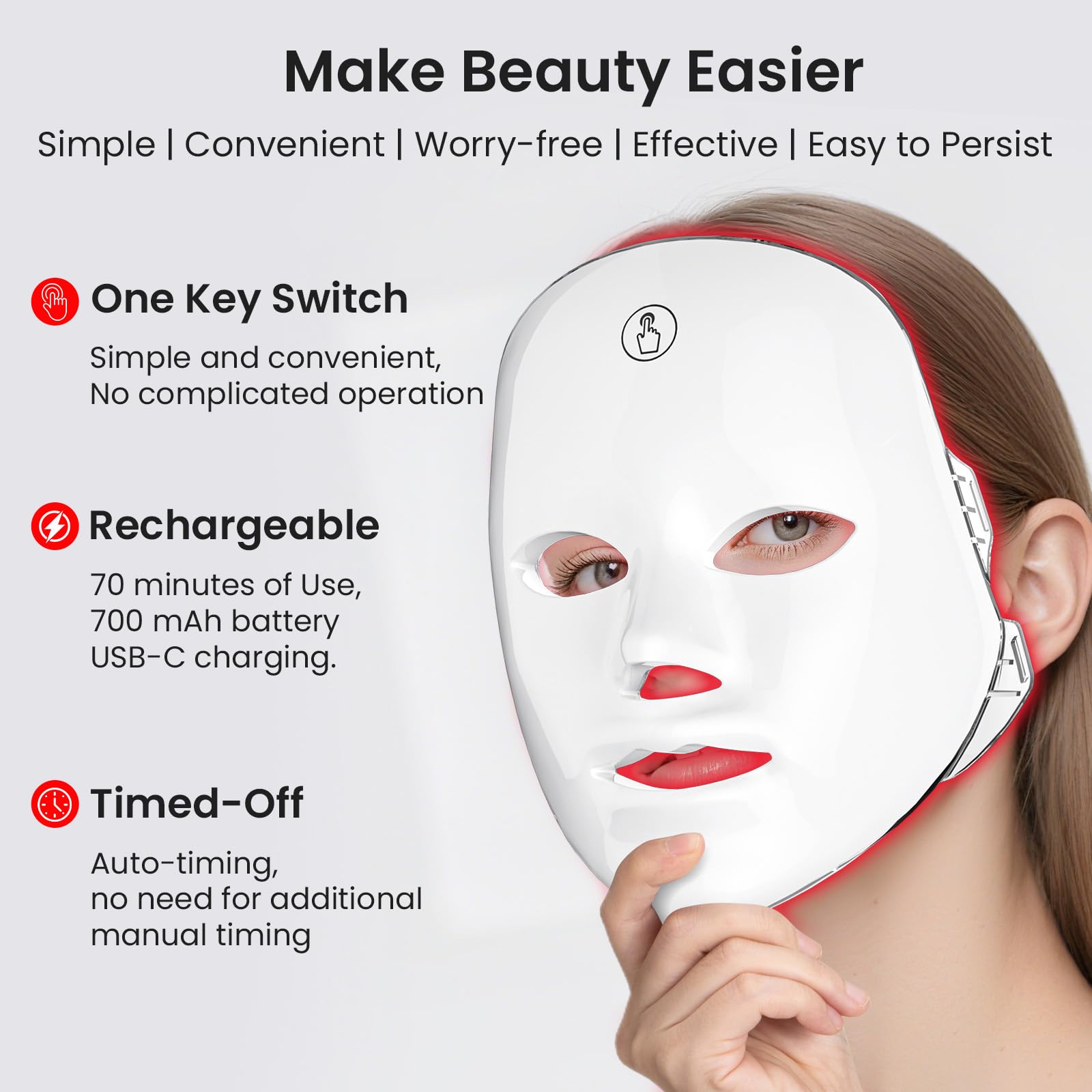 Suerbeaty rechargeable battery offers convenient, wire-free skincare sessions.