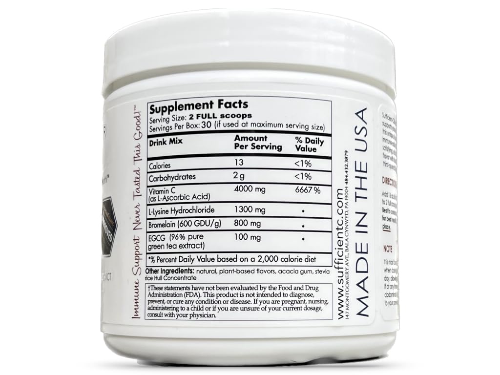 Sufficient-C bromelain-lysine-visual emphasizes potent digestive-friendly blend.