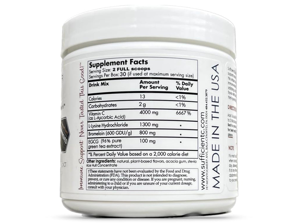 Sufficient-C bromelain-lysine-visual emphasizes potent digestive-friendly blend.
