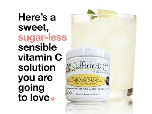 Sufficient-C label notes caffeine-free tea option in ingredients panel.