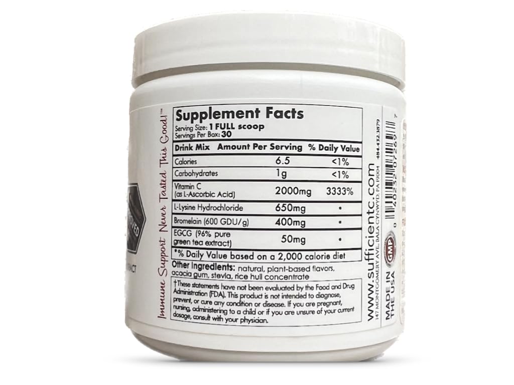 Sufficient-C Lemon Peach drink glass shows a flavorful, sugar-free refreshment ideal for sugar-sensitive days.
