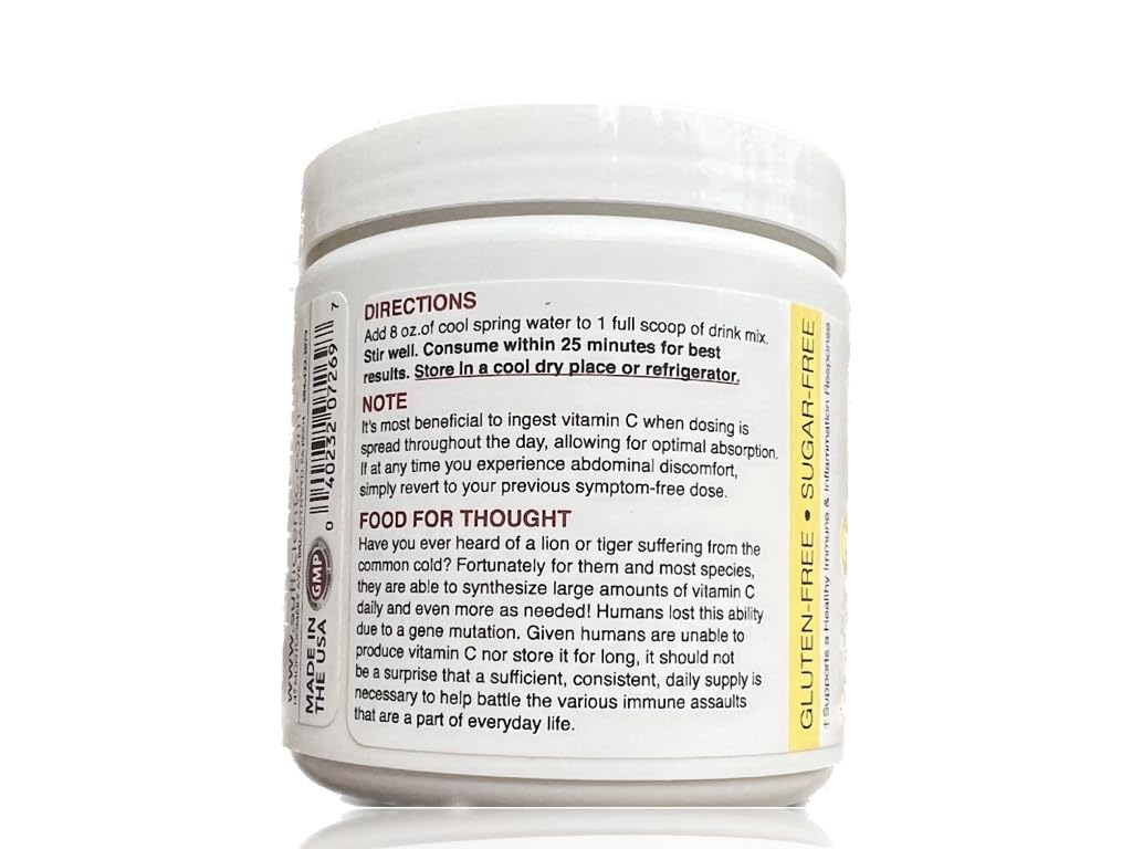 Sufficient-C 125g packaging emphasizes high-dose vitamin C in a travel-friendly format.