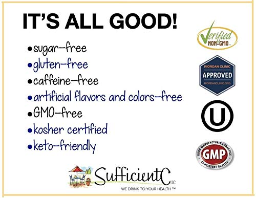 Sufficient-C vegan-kosher certifications seal signals dietary-friendly option.