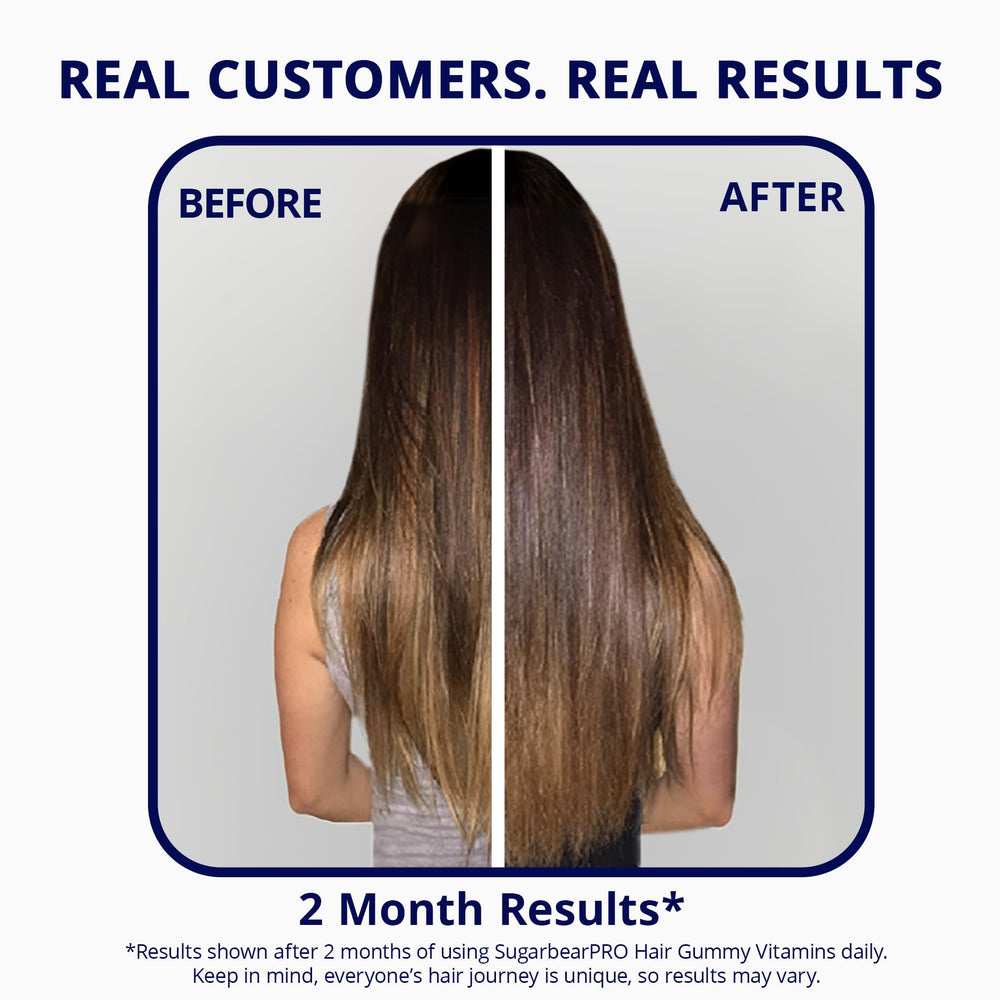 SugarBearPro six-month-pack imagery suggests long-term hair nurture routine