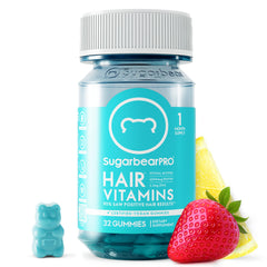 SugarBearPro Hair Vitamin Gummy bottle on kitchen counter for daily nourishment