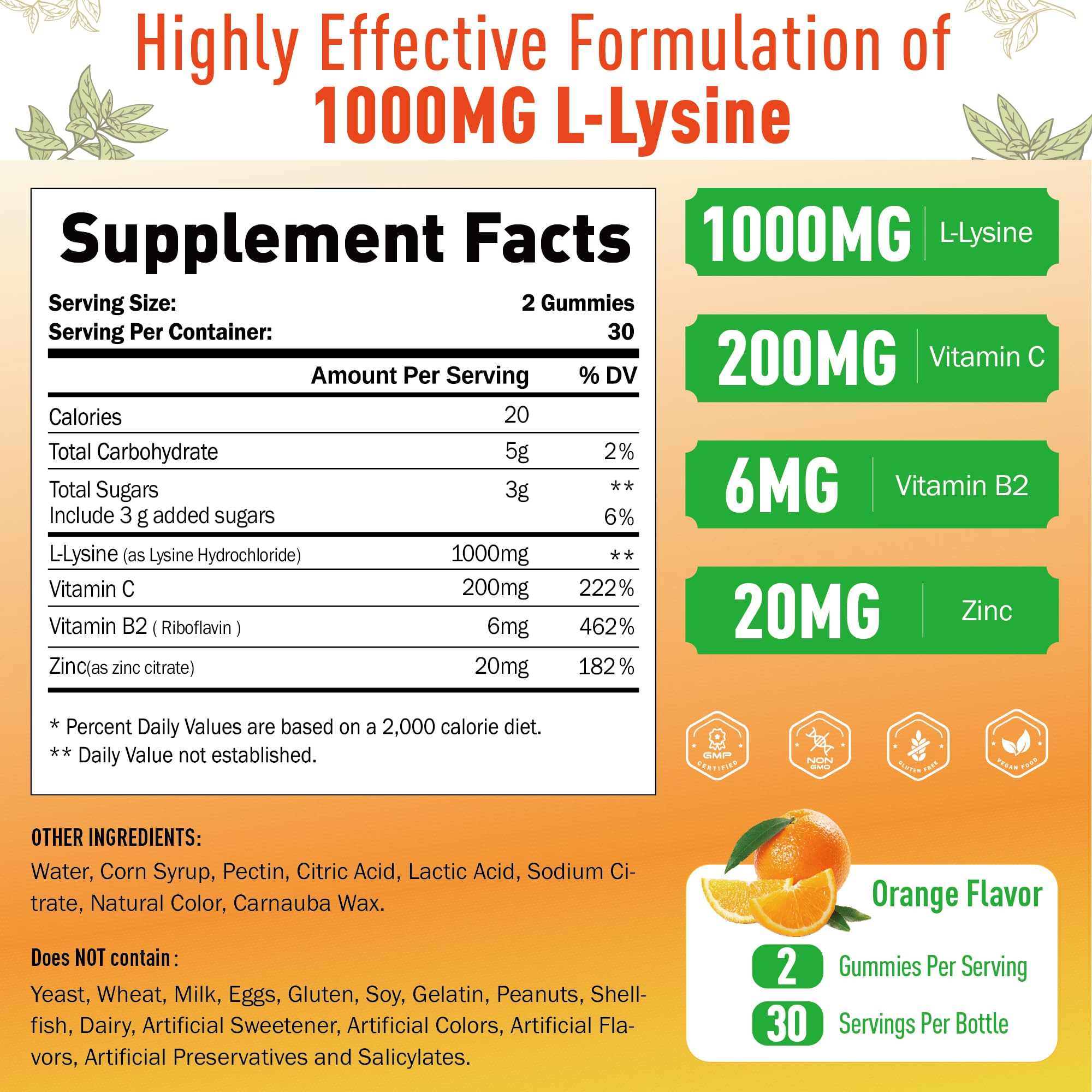 SUGAWITA L-Lysine Gummies chew for convenient daily supplementation.