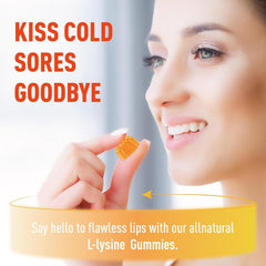 SUGAWITA L-Lysine Gummies ingredients panel highlights all-natural nutrition.