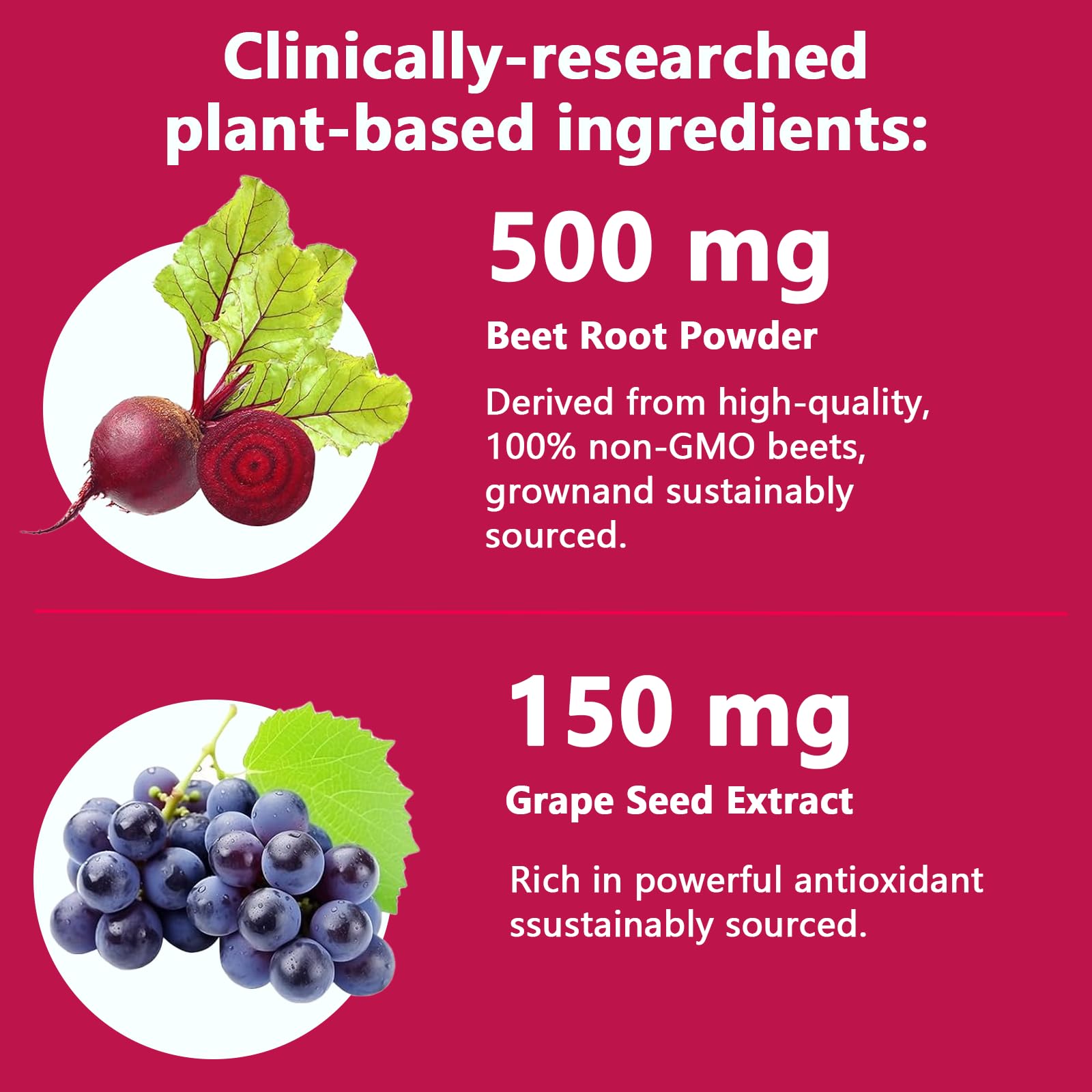 Suiyilary Beet Root Soft Chews grape seed extract highlight on label