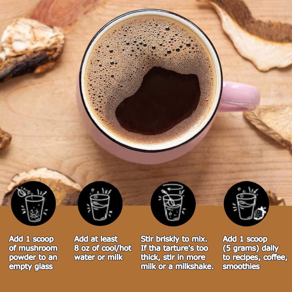Suiyilary Mushroom Coffee hot beverage demonstrates easy morning energy and focus.
