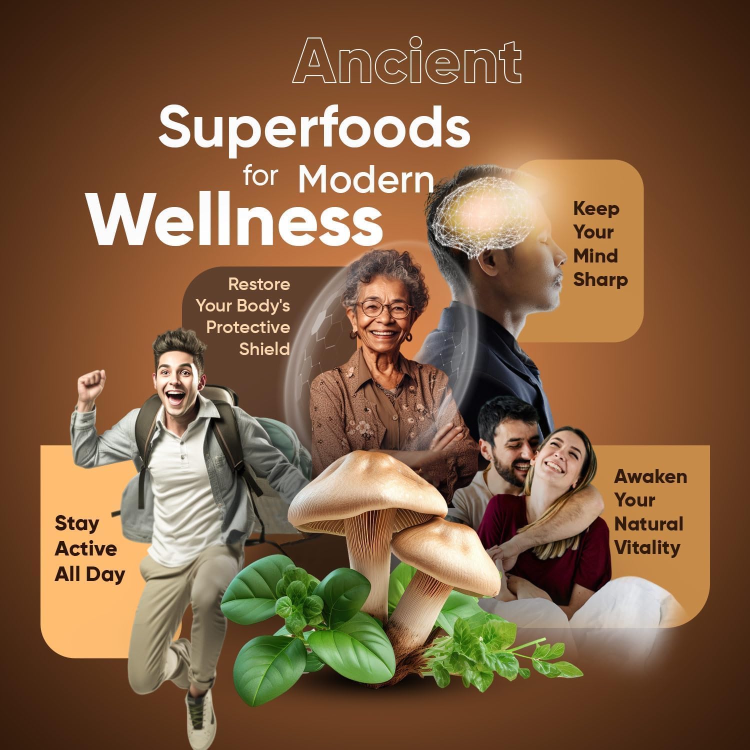 Suiyilary Mushroom Coffee powder scoop illustrates convenient 5g serving for quick boosts.