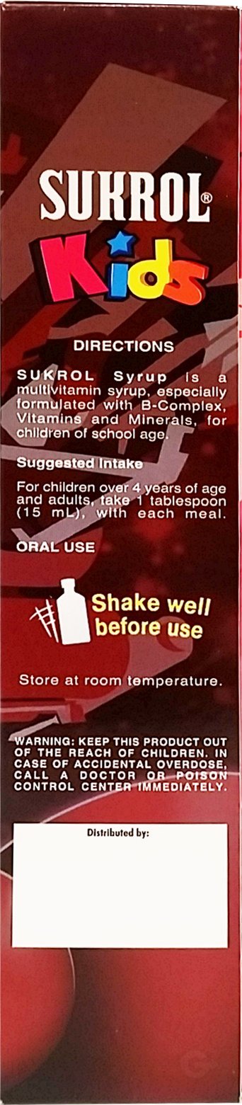 Sukrol cherry flavor bottle shown with water for daily serving