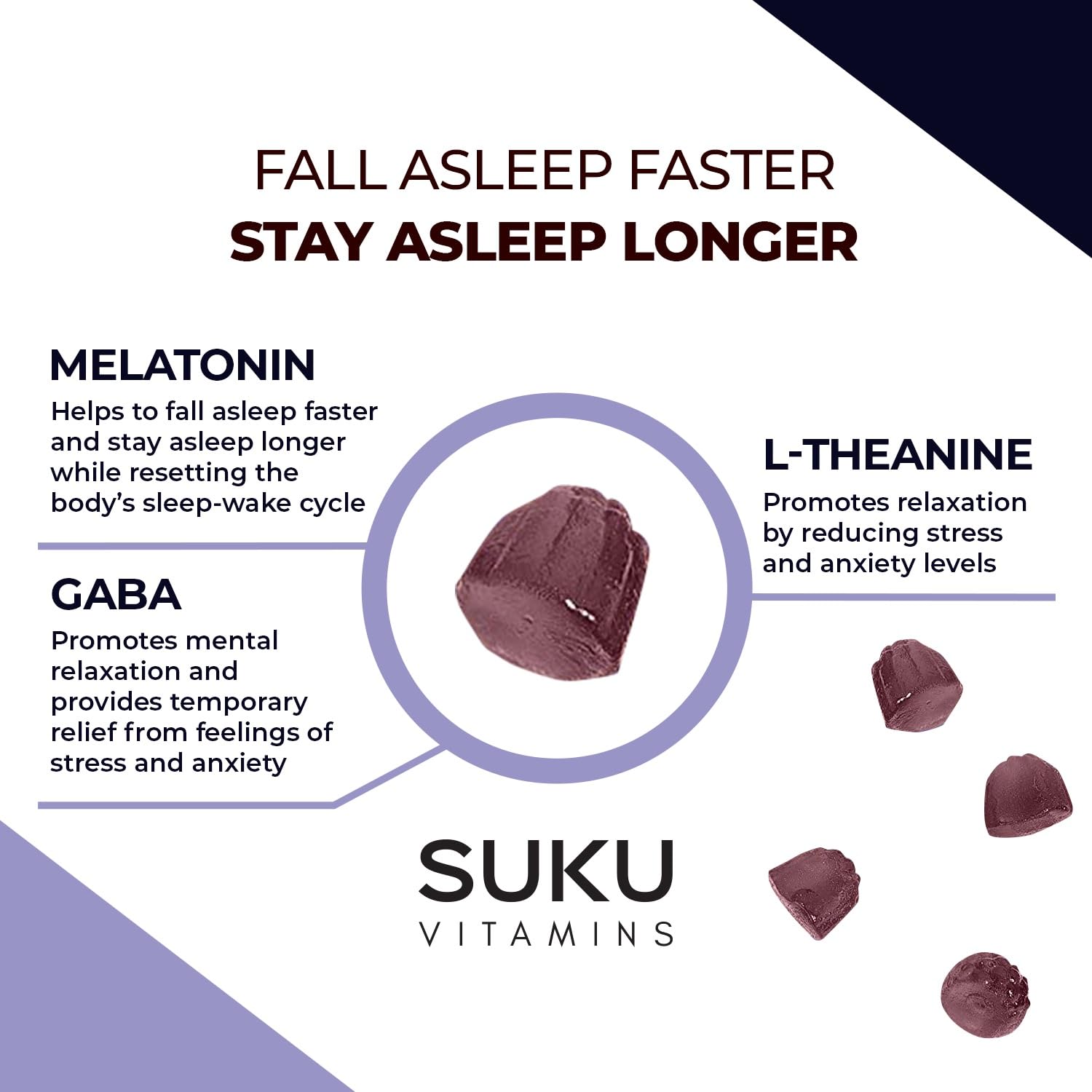 Travel-friendly SUKU gummies pack ideal for flights and jet lag.