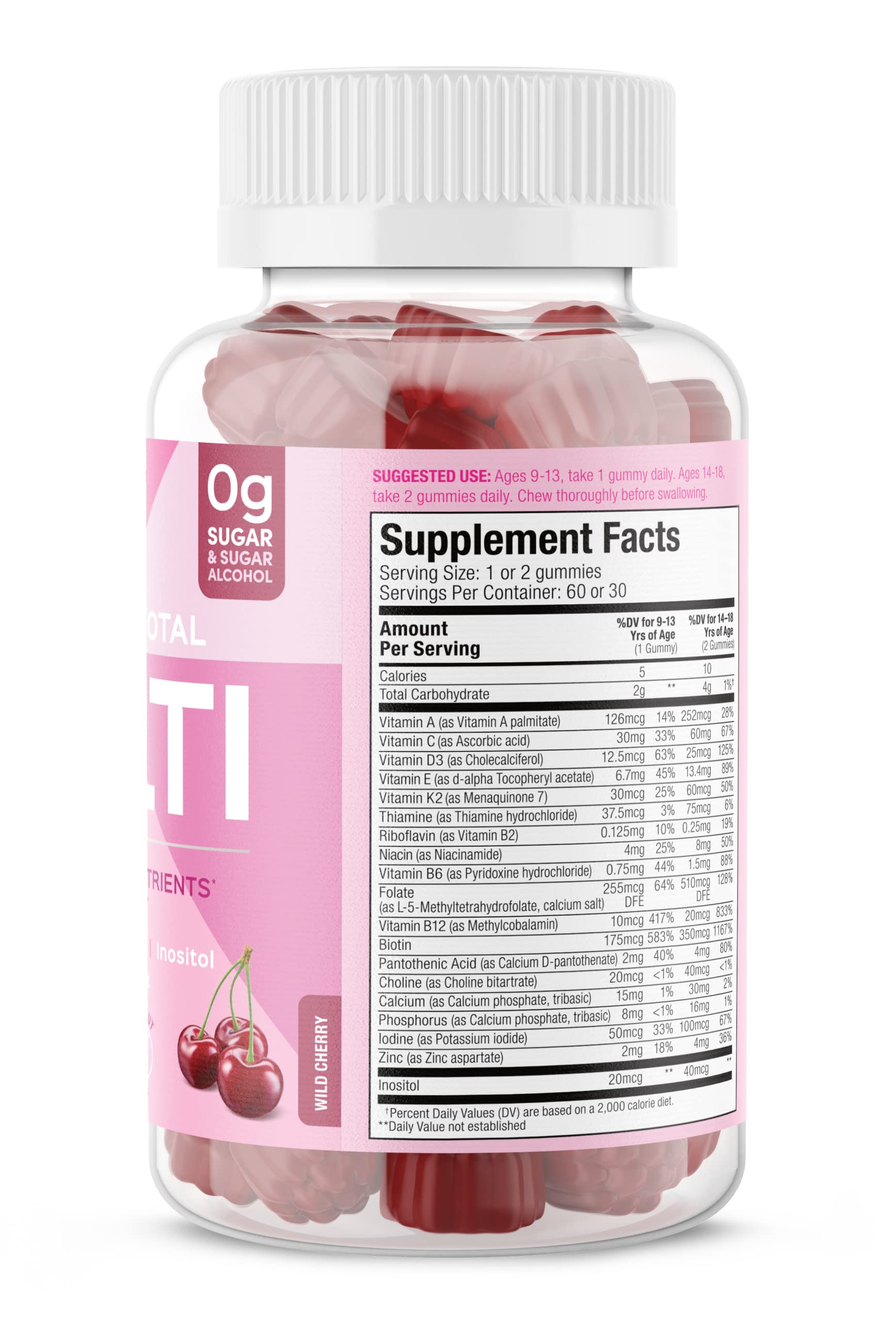 SUKU Teen Girl gummies closeup highlights chewy texture and cherry flavor.