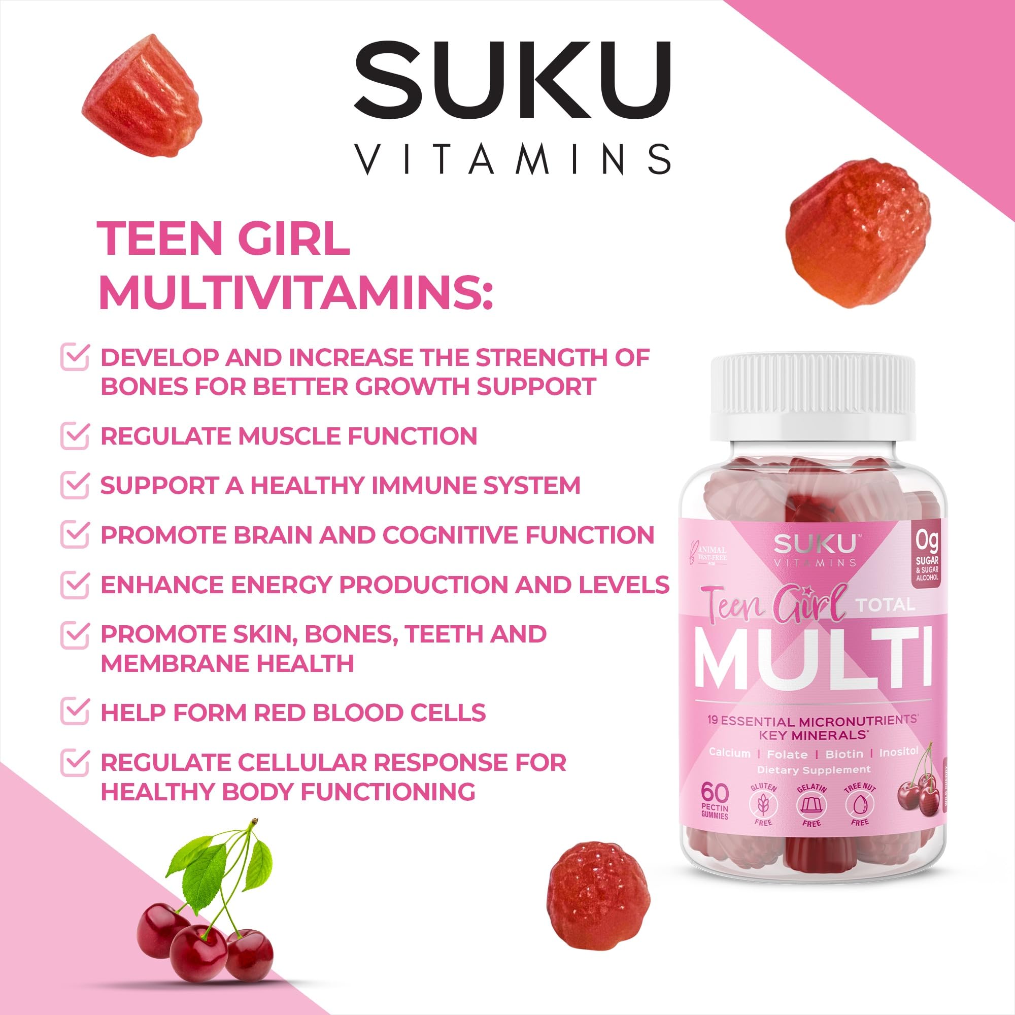 SUKU Teen Girl sugar-free icon signals a sugar-free option for teens.