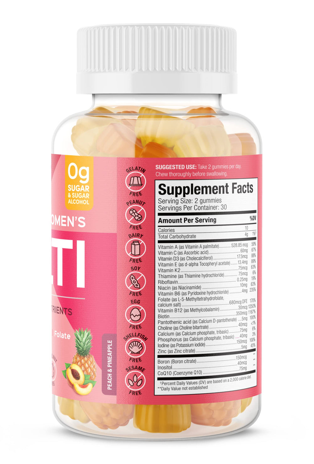 SUKU Vitamins Complete Women's Multi gummies close-up — tasty, easy daily nutrition.