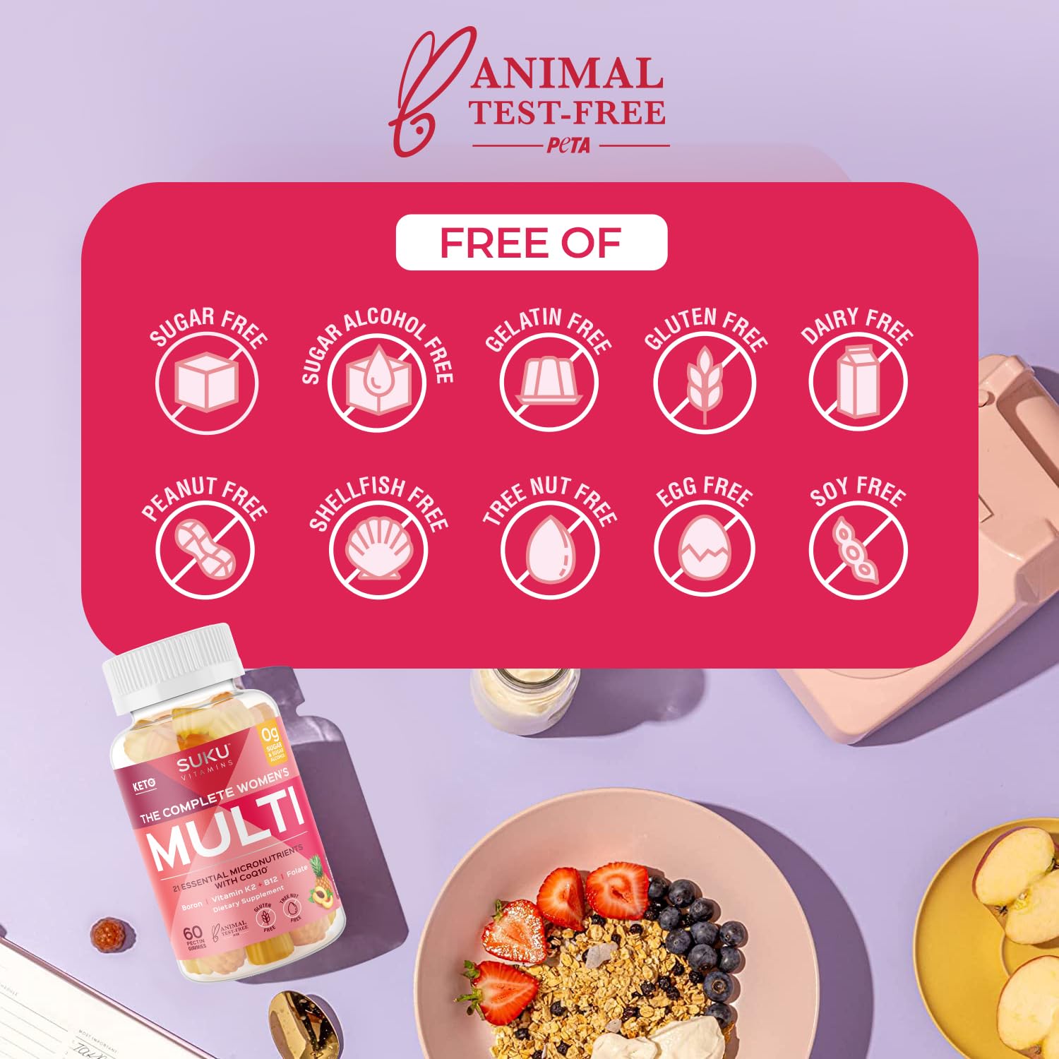 SUKU Vitamins Complete Women's Multi serving scene — convenient daily ritual.