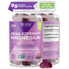SUKU Mega Strength Magnesium Gummies in bottle for daily magnesium support