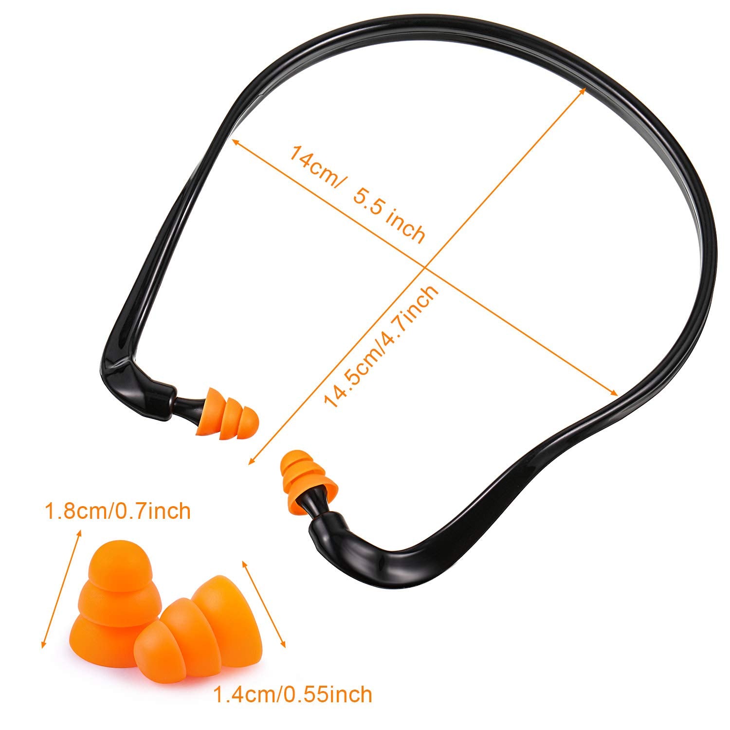 Sumind banded ear plugs show the three flange design for secure, comfortable fit.