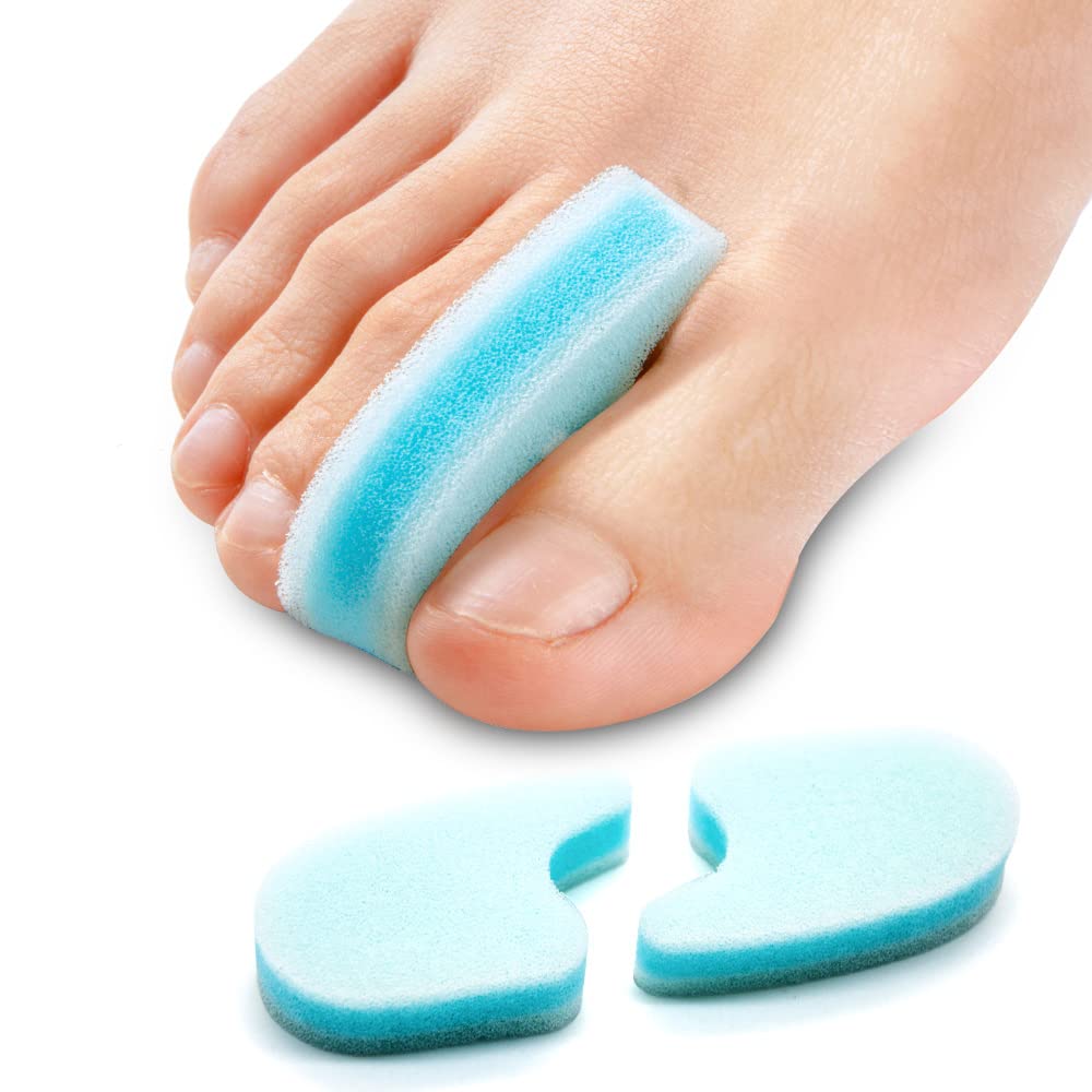 Sumiwish foam toe separators blue pack front view, showcasing breathable, compact toe alignment