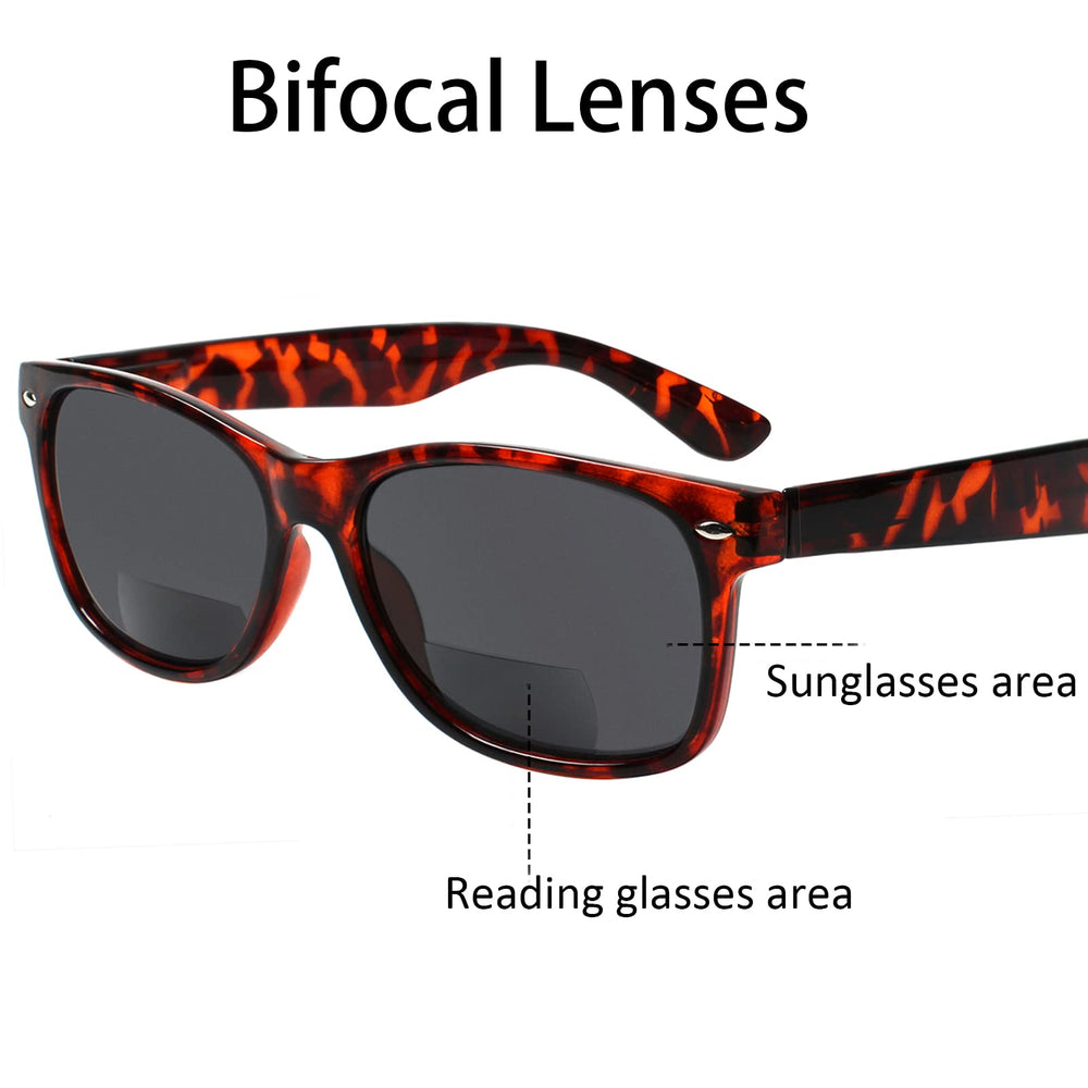 Sumkyle grey lens bifocal glasses with stylish shading and versatile reading distance.