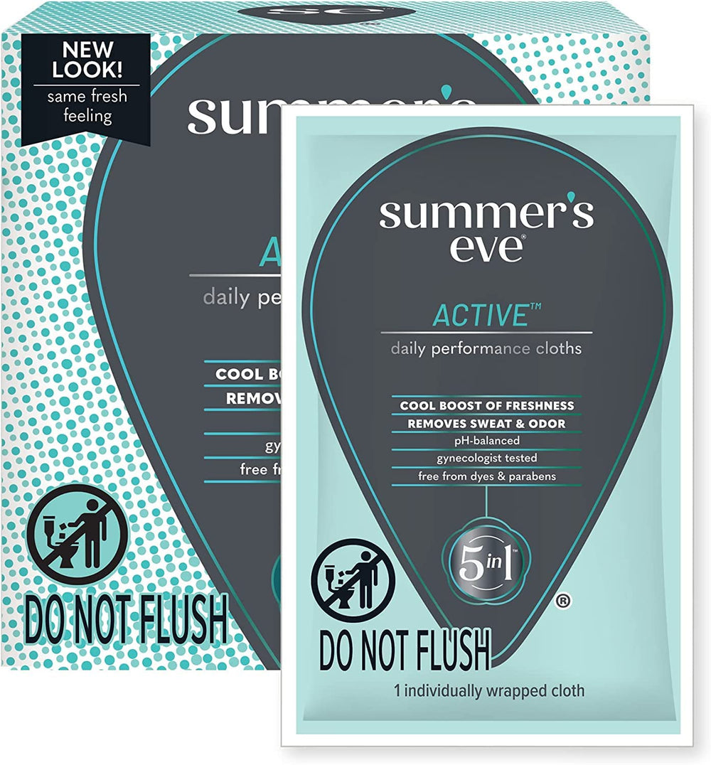 Summer's Eve Active Daily Performance Wipes after exercise for refreshing cleanse