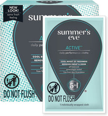 Summer's Eve Active Daily Performance Wipes after exercise for refreshing cleanse