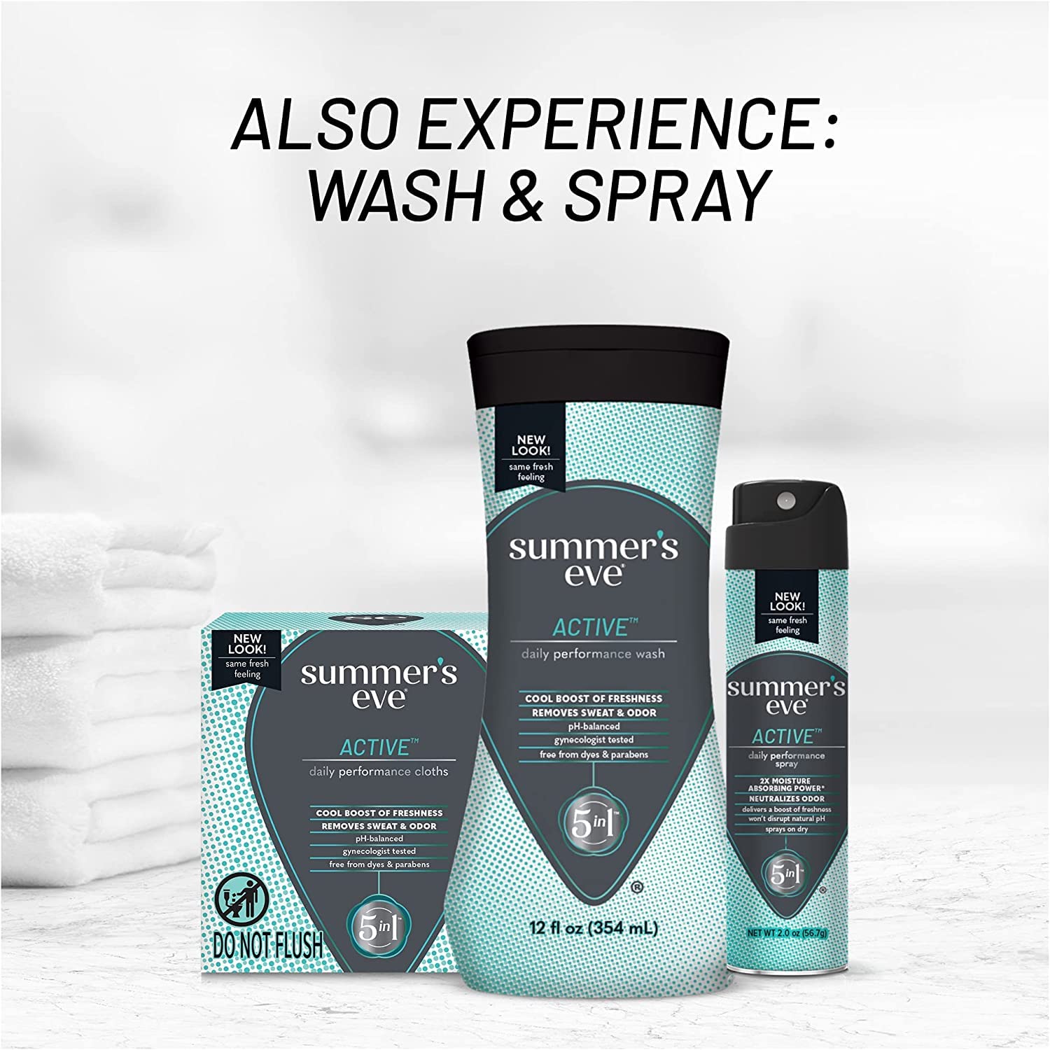 Summer's Eve Active Daily Performance Wipes with a clean, fresh scent for daily use