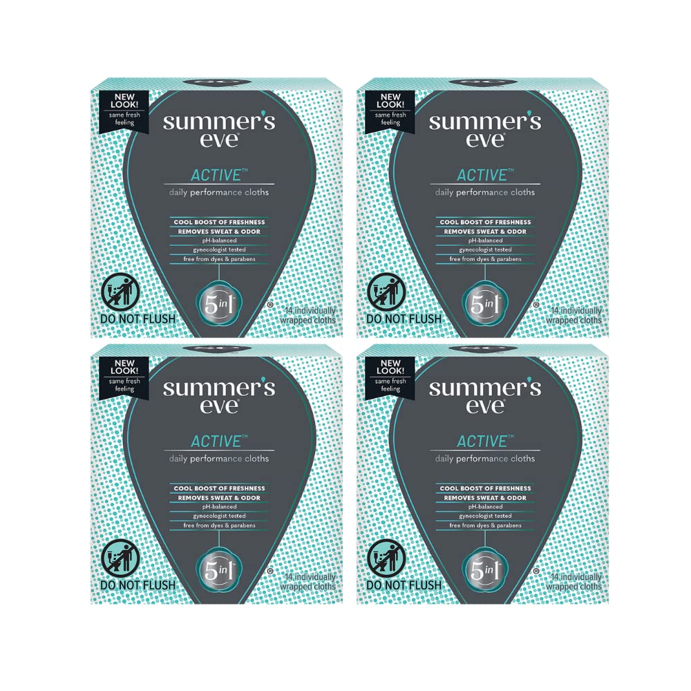 Summer's Eve Active Daily Performance Wipes 14-count pack for on-the-go freshness